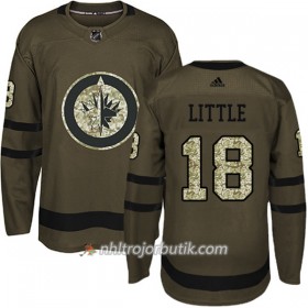 Män Ishockey Winnipeg Jets Tröja Bryan Little 18 Adidas 2017-2018 Camo Grön Authentic
